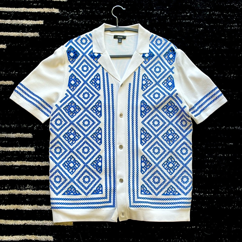 Reiss knit Stefano button down shirt